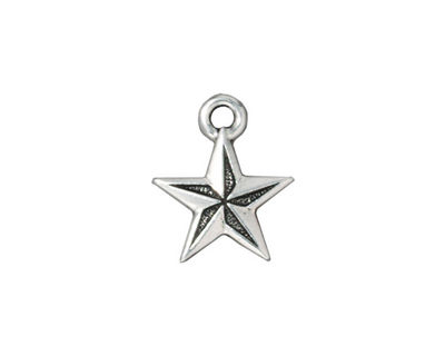 TierraCast Antique Silver (plated) Nautical Star Charm 15x18mm
