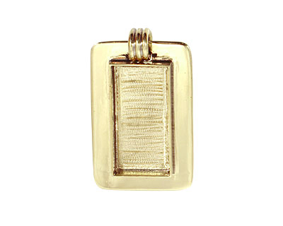 Brass Lipped Rectangle Bezel 15x28mm
