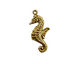 Stampt Antique Gold (plated) Sea Horse Charm 12x25mm