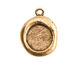 Nunn Design Antique Gold (plated) Crest Seal Bezel Pendant 19x25mm