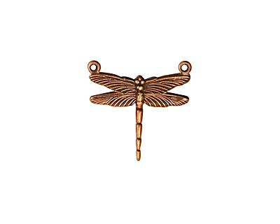 Stampt Antique Copper (plated) Dragonfly 2-Hole Connector 17x16mm