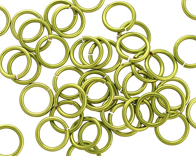 Peridot Enameled Copper Round Jump Ring 8mm, 18 gauge