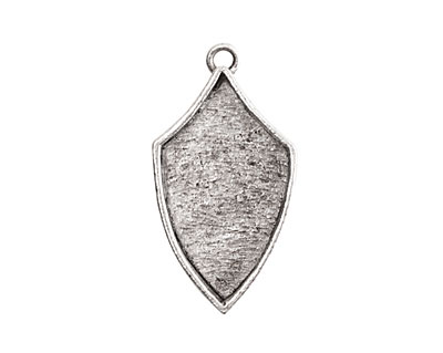Nunn Design Antique Silver (plated) Crest Regiment Bezel Pendant 19x36mm