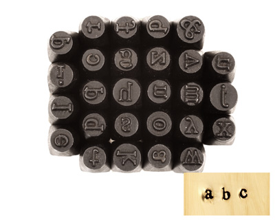 Block Lowercase Letters Metal Stamp Set w/ Box 3mm