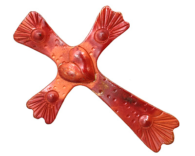 Patricia Healey Copper Cross w/ Heart Pendant 46x65mm