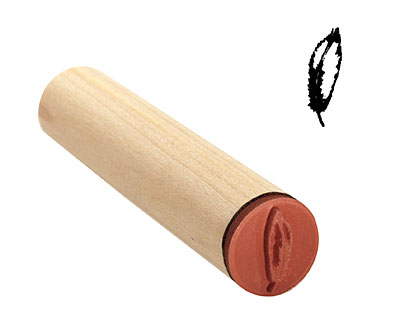 Open Feather Mini Rubber Stamp 5x15mm