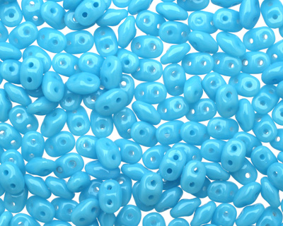 Opaque Blue Turquoise SuperDuo 2x5mm Seed Bead