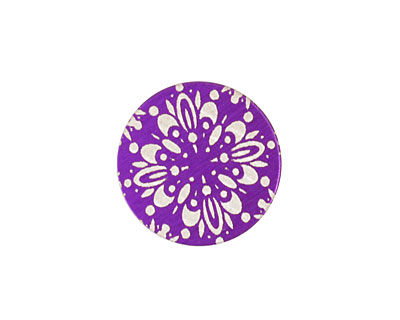 Lillypilly Purple Kaleidoscope Anodized Aluminum Disc 19mm, 24 gauge