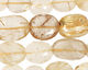 Rutilated Quartz Faceted Irregular Flat Oval 10-12x7-9mm