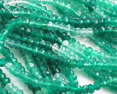 Green Onyx Faceted Rondelle 3-4mm