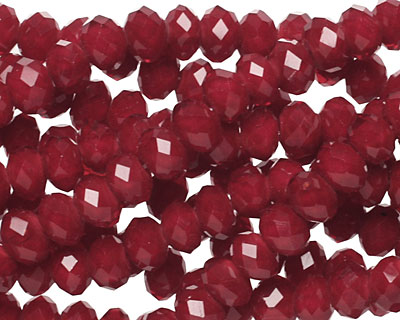 Oxblood Crystal Faceted Rondelle 6mm