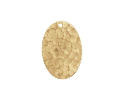 Brass Hammertone Flat Oval 22x15mm