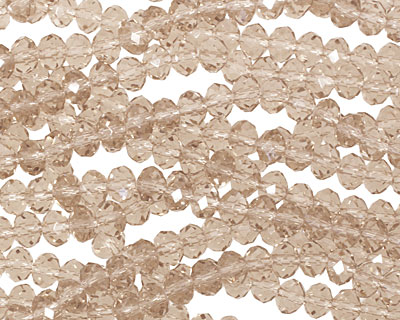 Khaki Crystal Faceted Rondelle 4mm