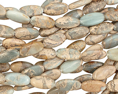 Impression Jasper Flat Slender Oval 18x9mm