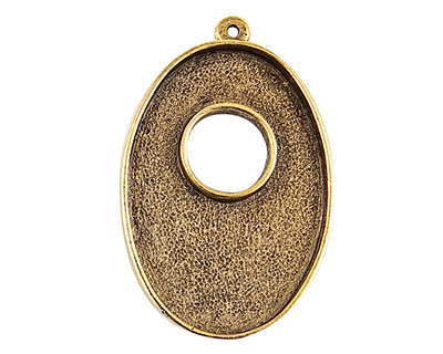 Nunn Design Antique Gold (plated) Grande Oval Bezel Toggle 43x28mm