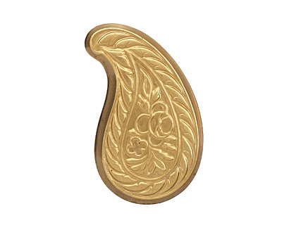 Brass Floral Left Wing 26x44mm