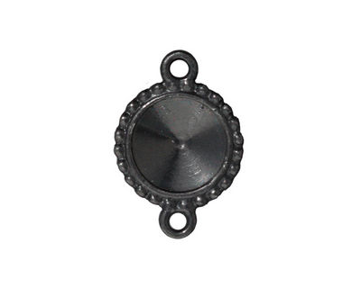 TierraCast Gunmetal Beaded Round Frame Link 25x17mm