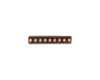 TierraCast Antique Copper (plated) Beaded 4-Hole Bar 20x4mm