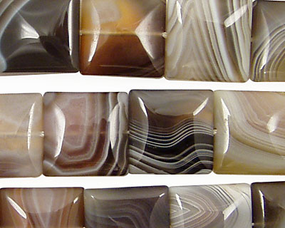 Botswana Agate (rich color) Puff Square 14mm
