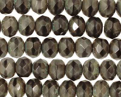 Czech Glass Cat Eye Fire Polished Rondelle 6x9mm