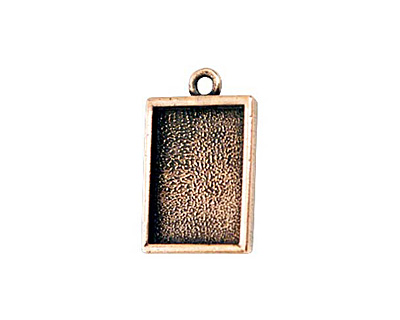 Nunn Design Antique Copper (plated) Mini Rectangle Frame Charm 18x12mm