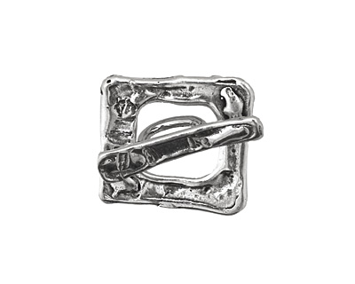Rustic Charms Sterling Silver Square Rustic Toggle Clasp 20mm, 21mm bar