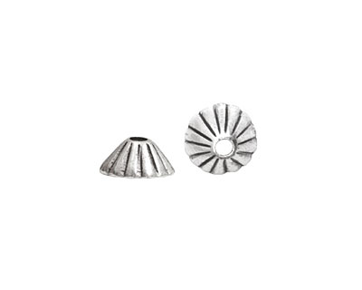 Nunn Design Antique Silver (plated) Limpet Bead Cap 5x11mm