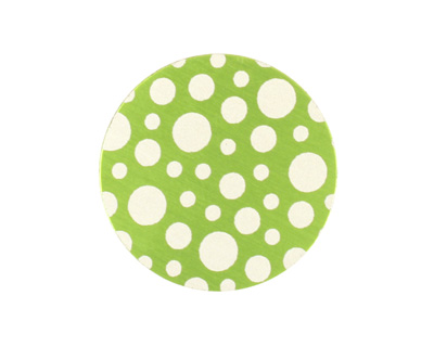 Lillypilly Lime Green Scattered Dots Anodized Aluminum Disc 25mm, 24 gauge