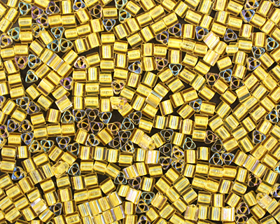 TOHO Crystal (with Yellow Lining) Triangle 11/0 Seed Bead