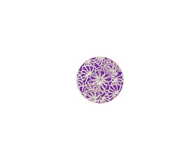 Lillypilly Purple Weathered Daisy Anodized Aluminum Disc 11mm, 24 gauge