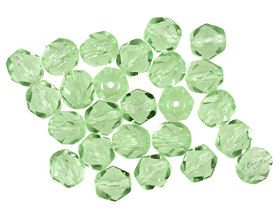 Czech Fire Polished Glass Peridot Round 6mm