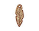 Kylie Parry Ceramic Sketched Feather Pendant 16x44mm