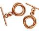 Copper Knotted Toggle Clasp 17mm, 24mm Bar