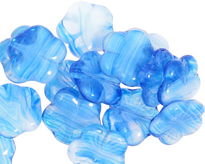 Czech Glass Ocean Waters 5 Petal Daisy 14mm