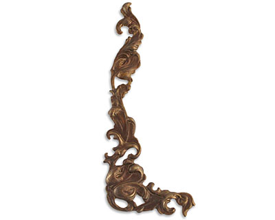 Vintaj Natural Brass Scrolled Ornate Corner 78x34mm