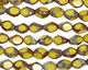 Czech Glass Chartreuse Picasso Table Cut Rice 8x5mm