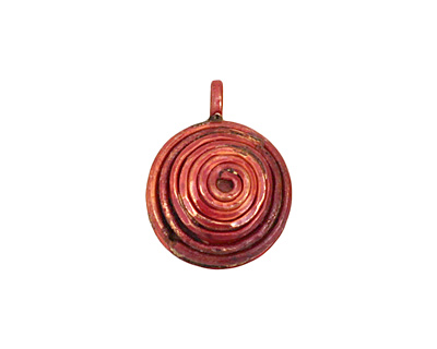 Patricia Healey Copper Spiral/Grooved Coin Charm 15x20mm