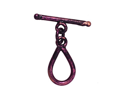 Missficklemedia Patinated Violet Oval Toggle Clasp 20x11mm, 24mm bar