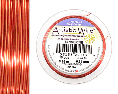 Artistic Wire Silver Plated Tangerine 22 gauge, 10 yards