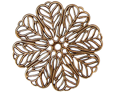 Stampt Antique Copper (plated) Daisy Filigree 36mm