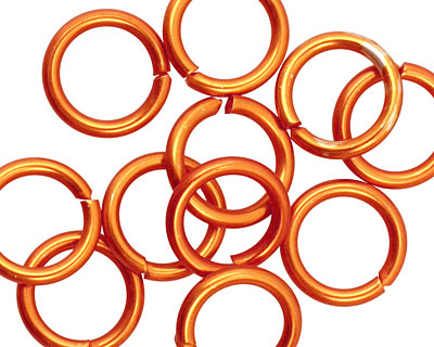 Orange Anodized Aluminum Jump Ring 14mm, 14 gauge (9.6mm inside diameter)
