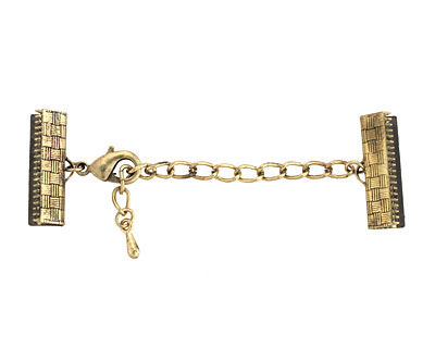 Artistic Wire Antique Brass Mesh Clasp (w/ Extension Chain & Lobster Clasp) 18mm