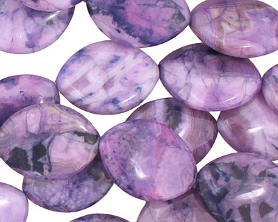 Purple Wave Agate Horse Eye 20x15mm