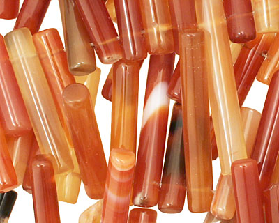 Carnelian (natural) Tube Drop 4-5x16-29mm