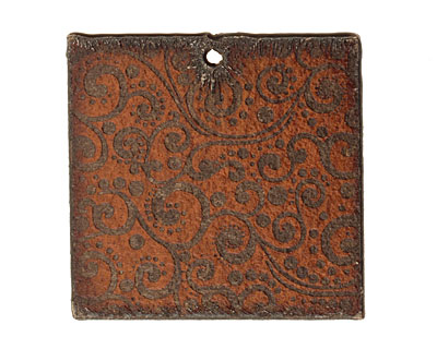 The Lipstick Ranch Etched Rusted Iron Square Pendant 39mm