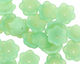 Czech Glass Apple Green (matte) 6 Petal Daisy 4x12mm