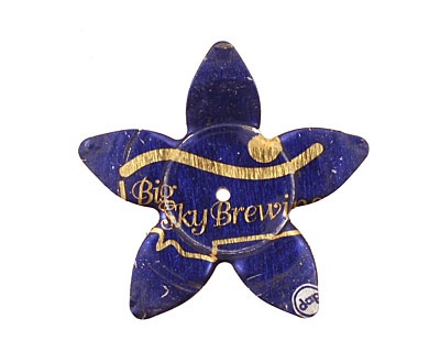 Trinket Foundry Blue & Gold (Big) Large 5 Petal Bottle Cap Flower 34mm