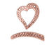 TierraCast Antique Copper (plated) Hammered Heart Toggle 21x18mm, 27mm bar