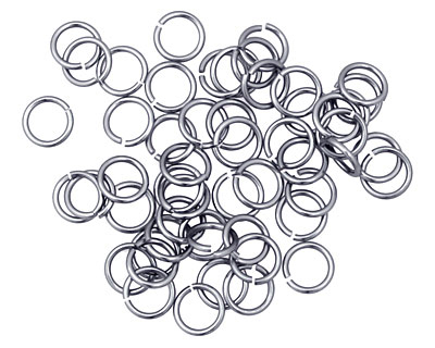 Black Ice Anodized Aluminum Jump ring (Saw Cut) 6mm, 20 gauge (4.1mm inside diameter)