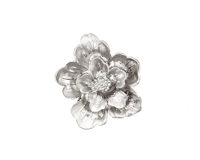 Ezel Findings Rhodium (plated) Flower Link 19x21mm